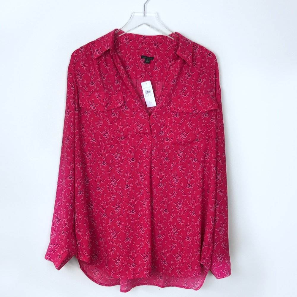 Ann Taylor| NWT Printed Floral Camp Shirt (XL)
